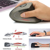 2.4G Ergonomic Optical Wireless Mouse 800/1600/2400 DPI Healthy Mice Gray