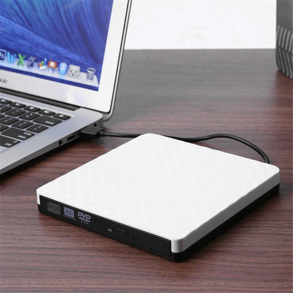 External USB 3.0 DVD-RW Burner Writer Free Drive For Laptop Desktop White