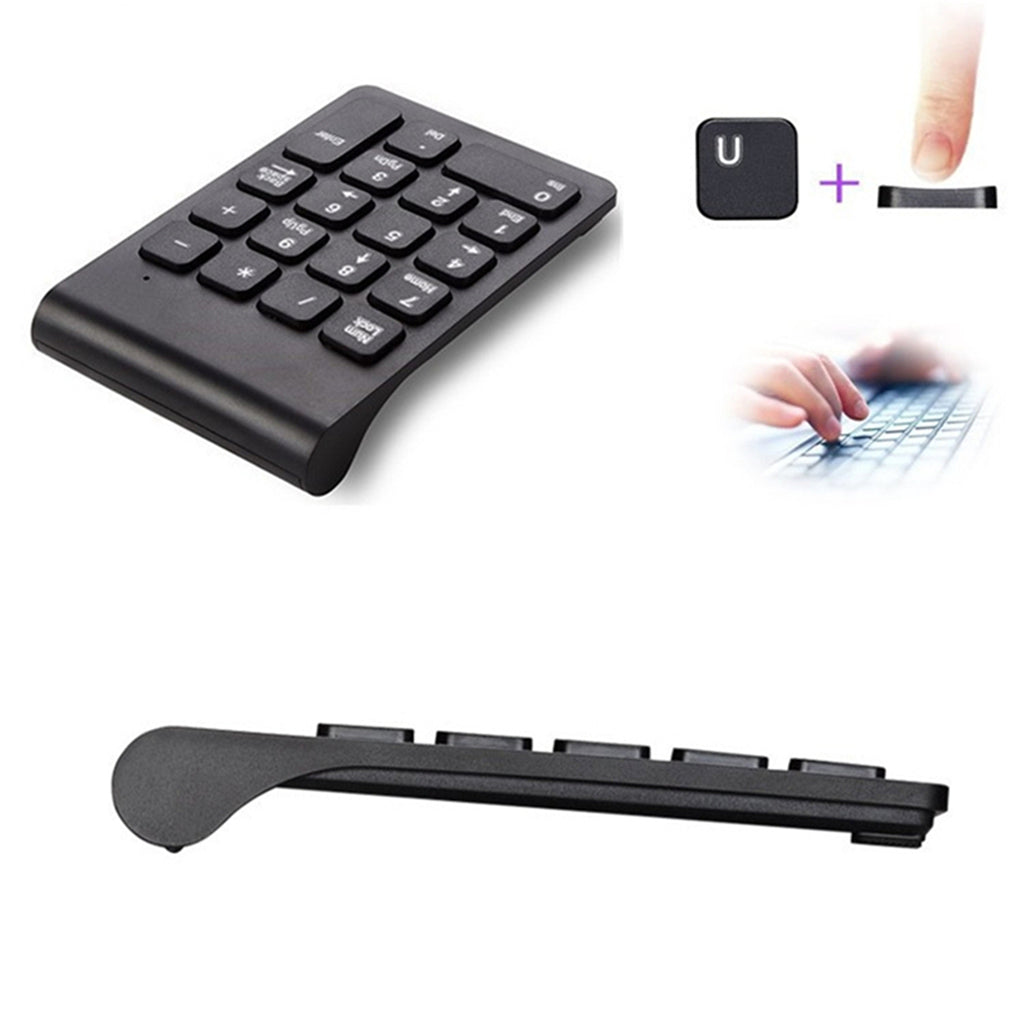 2.4G Wireless Key Number Pad Numeric Keypad Accounting Small Keyboard black