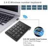 2.4G Wireless Key Number Pad Numeric Keypad Accounting Small Keyboard black