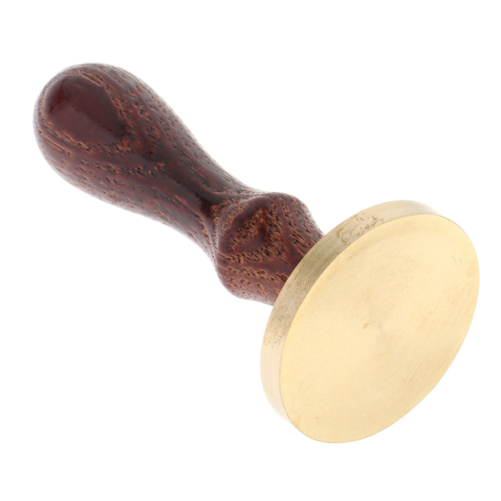 Exquisite Copper Sealing Wax Seal Stamp Wood Handle Patternless 02