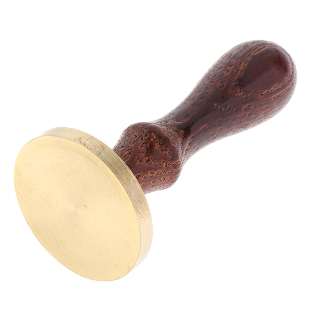 Exquisite Copper Sealing Wax Seal Stamp Wood Handle Patternless 02