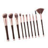 Synthetic Makeup Cosmetic Foundation Powder Cream Blending Brush Kit Brown