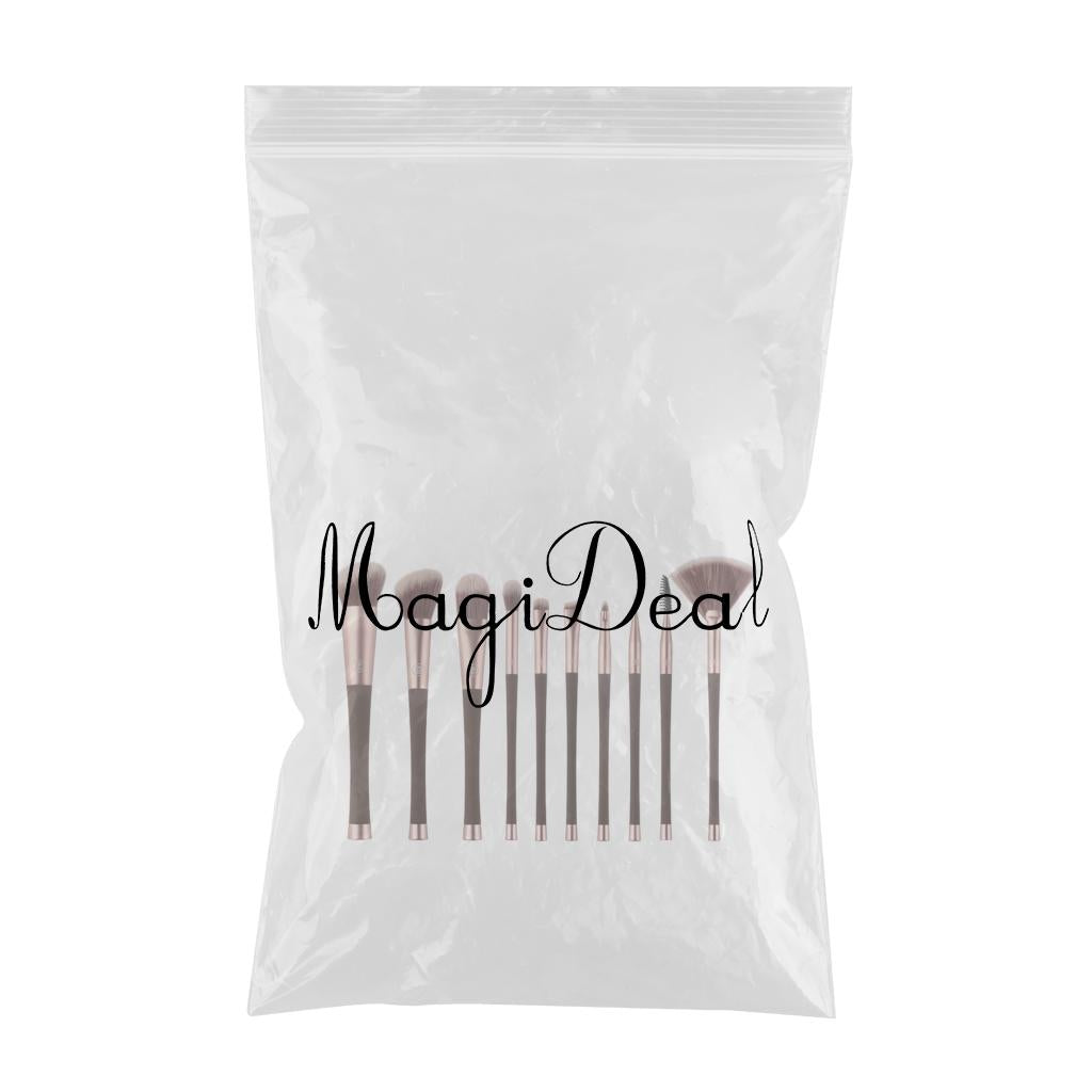 Synthetic Makeup Cosmetic Foundation Powder Cream Blending Brush Kit Brown