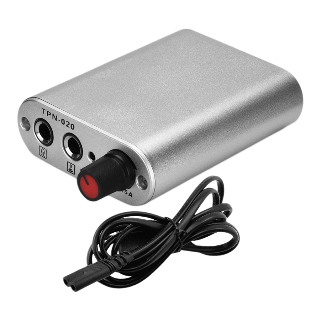 Portable Mini Tattoo Power Supply with Power Cord for Tattoo Machine Silver