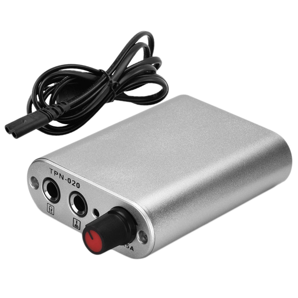 Portable Mini Tattoo Power Supply with Power Cord for Tattoo Machine Silver