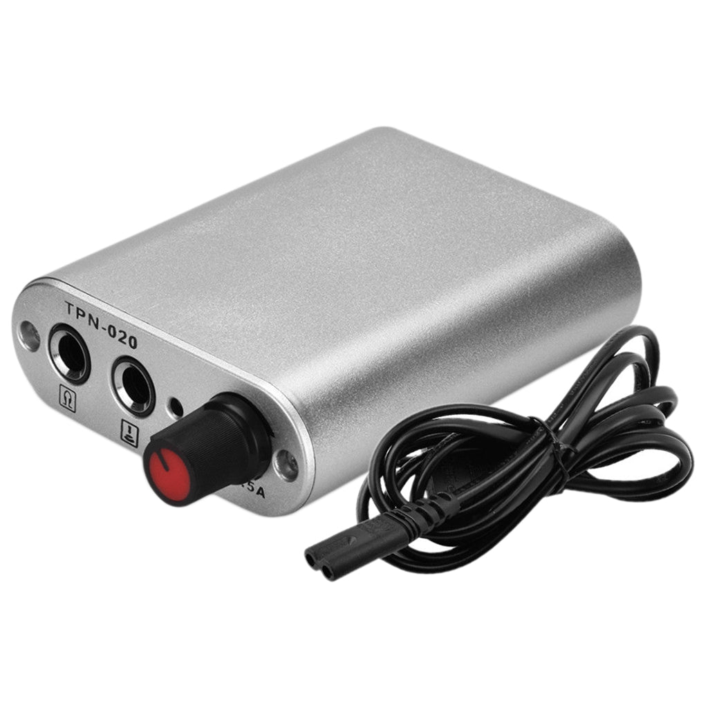 Portable Mini Tattoo Power Supply with Power Cord for Tattoo Machine Silver