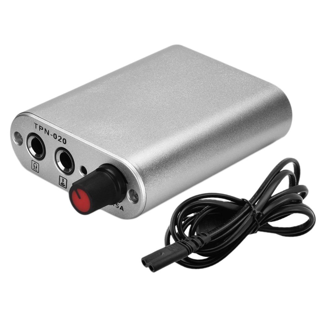 Portable Mini Tattoo Power Supply with Power Cord for Tattoo Machine Silver