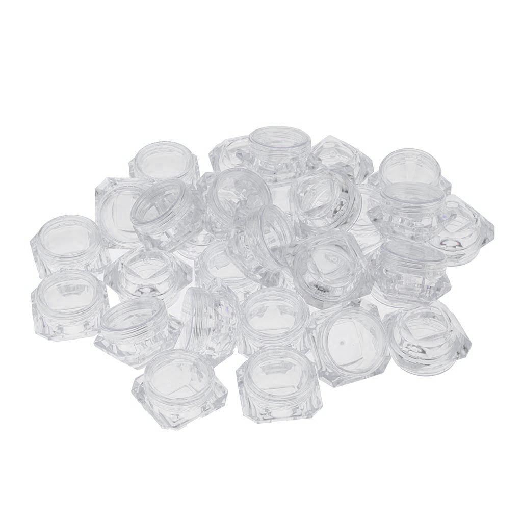 30 Pieces 5g Plastic Pot Jars Lotion Cream Sample Empty Container Clear