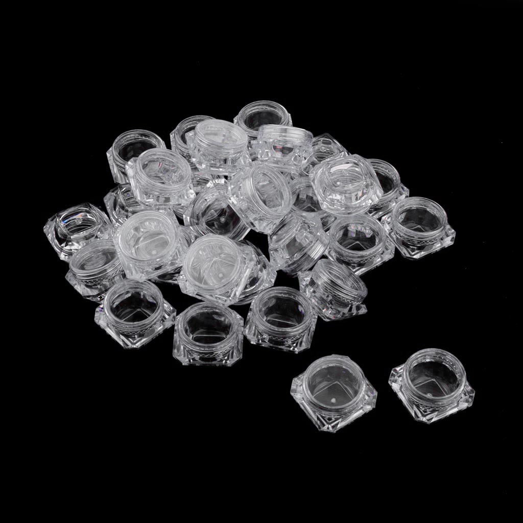 30 Pieces 5g Plastic Pot Jars Lotion Cream Sample Empty Container Clear