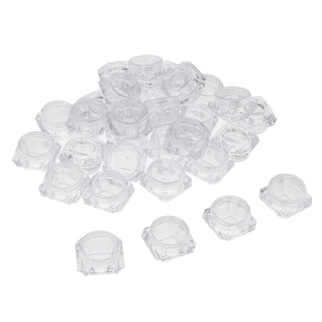 30 Pieces 5g Plastic Pot Jars Lotion Cream Sample Empty Container Clear