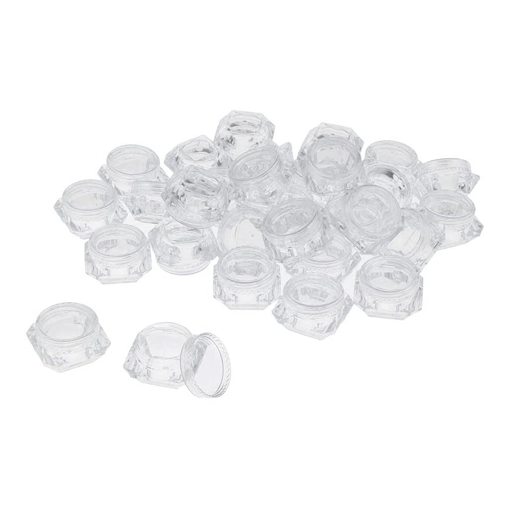 30 Pieces 5g Plastic Pot Jars Lotion Cream Sample Empty Container Clear