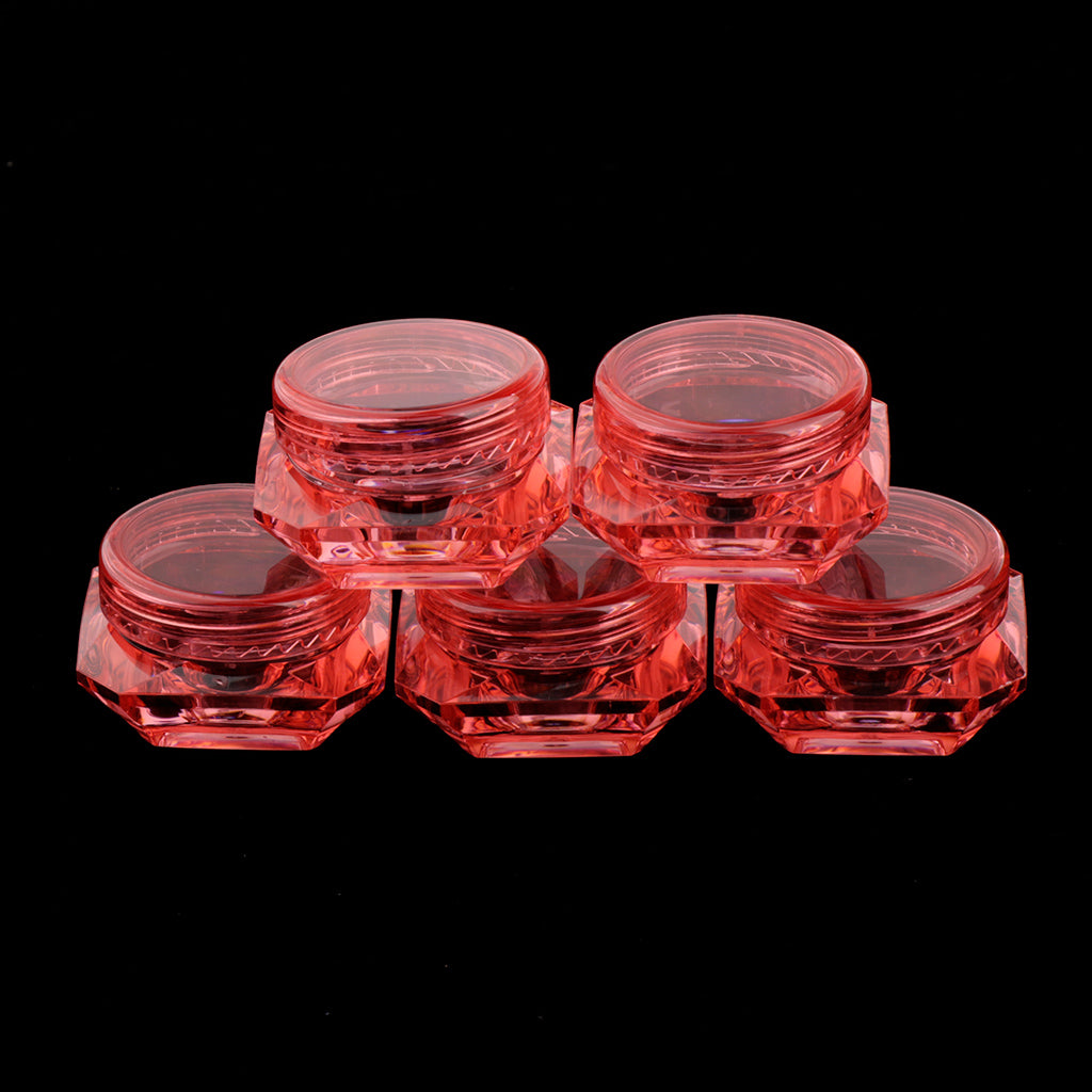 30X Cosmetic Sample Empty Containers Round Pots for Eye Shadow Powder Red