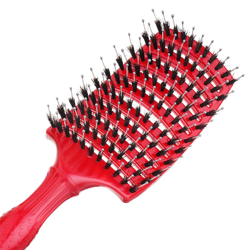 Large Curved Vent Hairbrush Comb for Detangling Blow Drying Scalp Massage Red