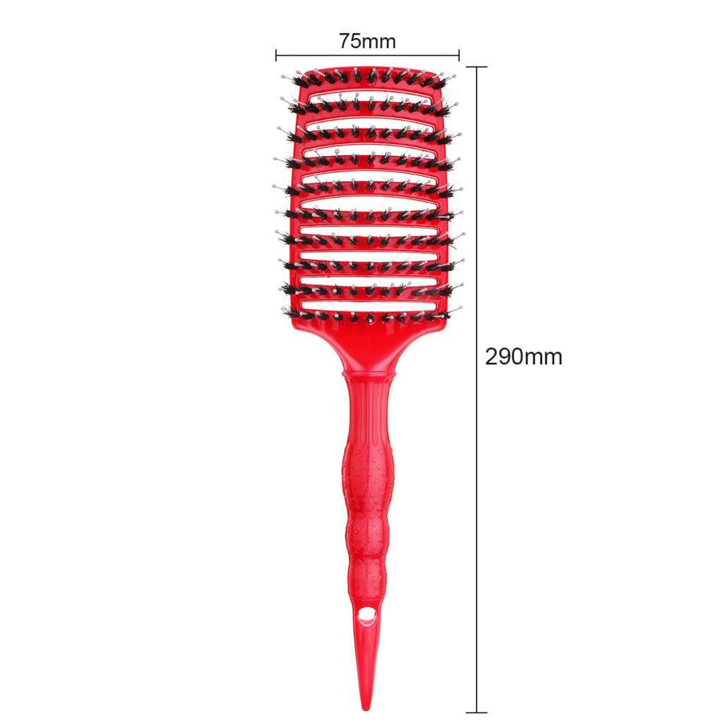 Large Curved Vent Hairbrush Comb for Detangling Blow Drying Scalp Massage Red