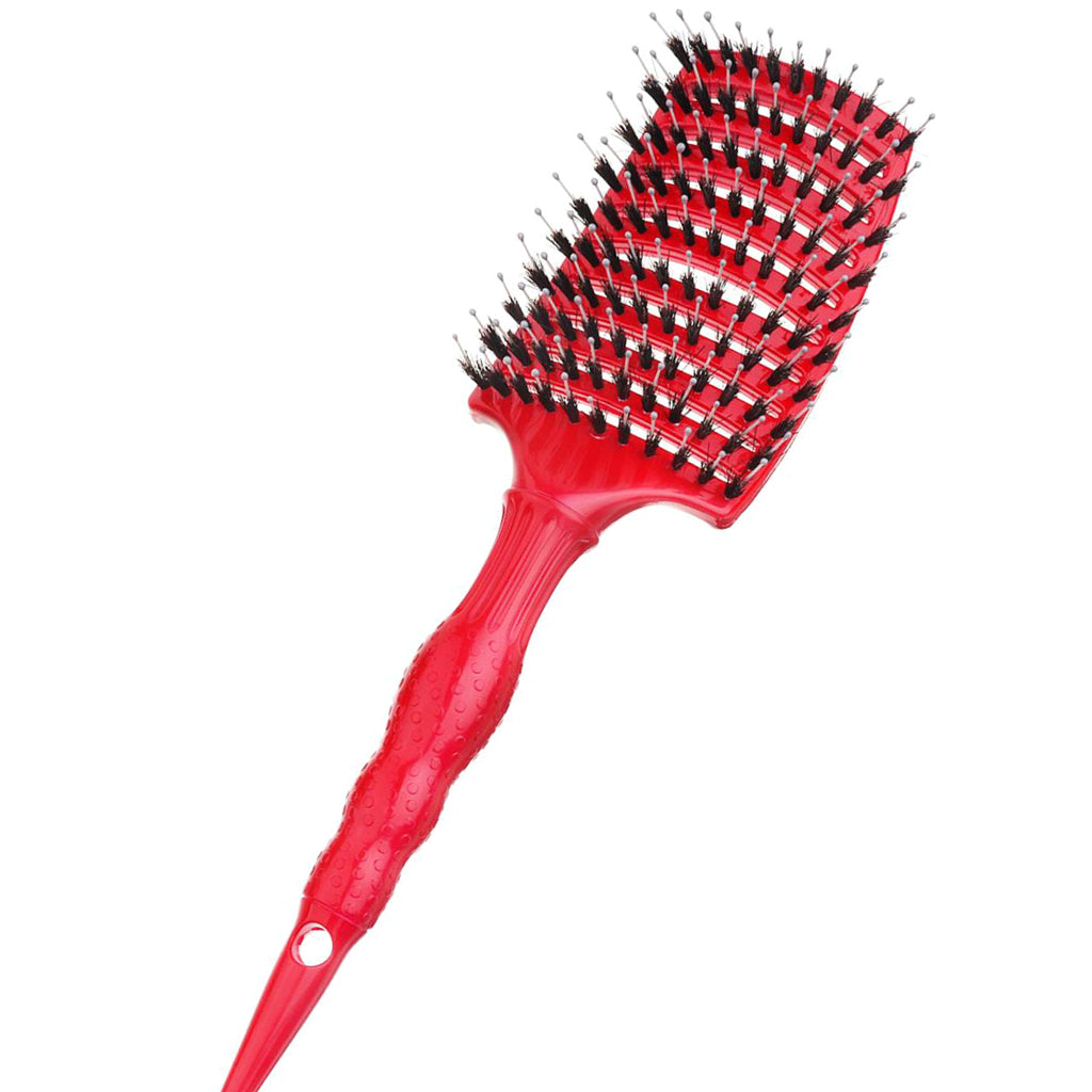 Large Curved Vent Hairbrush Comb for Detangling Blow Drying Scalp Massage Red