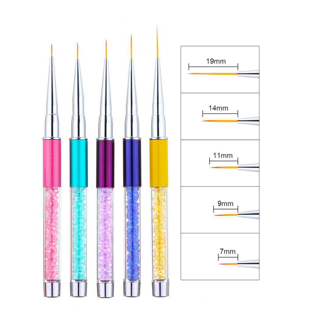 5x Salon DIY Nail Art Liner Brush UV Gel Polish Painting Drawing Design Pens