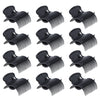 12Pcs Plastic Hot Roller Super Clips Hair Curler Claw Clamps for Women Black