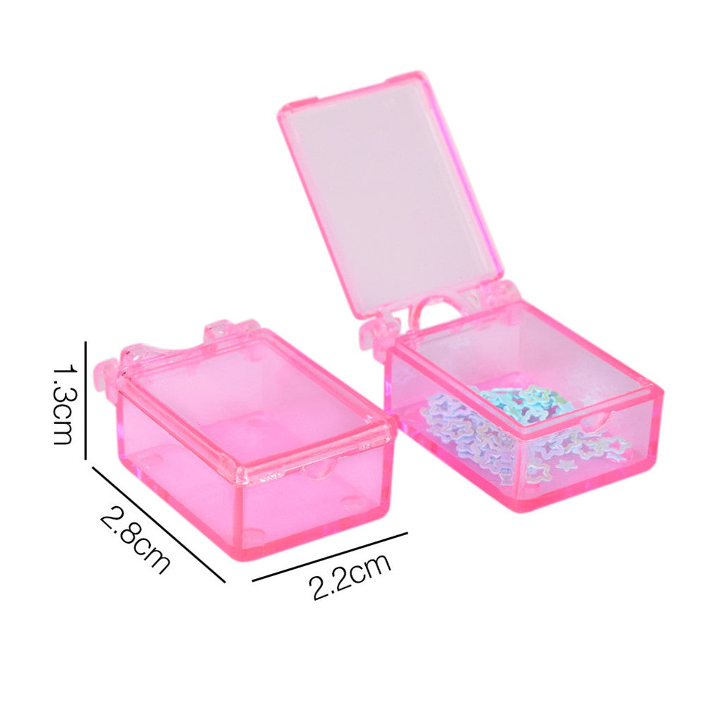 20 Grid Transparent Acrylic Nail Jewelry Storage Box Grid Pink