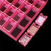 20 Grid Transparent Acrylic Nail Jewelry Storage Box Grid Pink