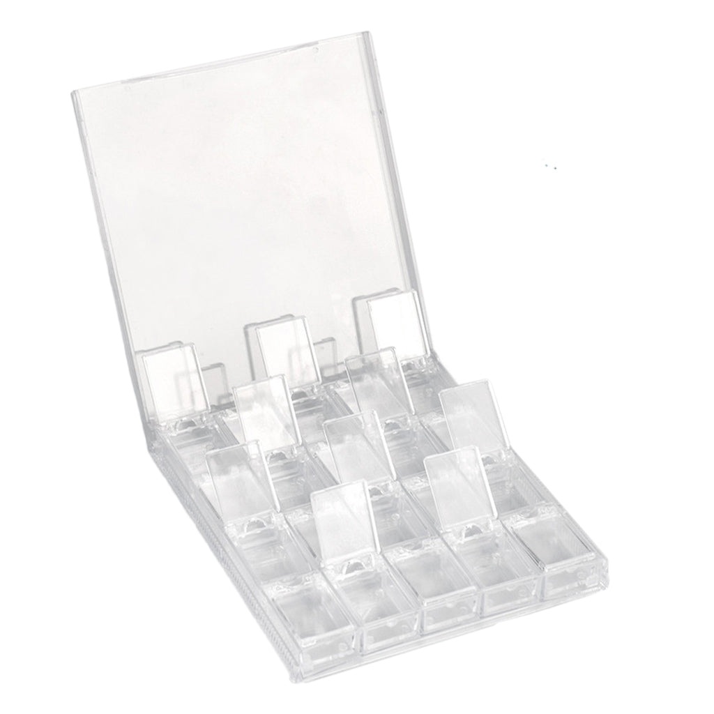 20 Grid Transparent Acrylic Nail Jewelry Storage Box Grid Clear
