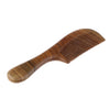 Women Antistatic Natural Green Sandalwood Long Handle Hair Comb Fine Tooth