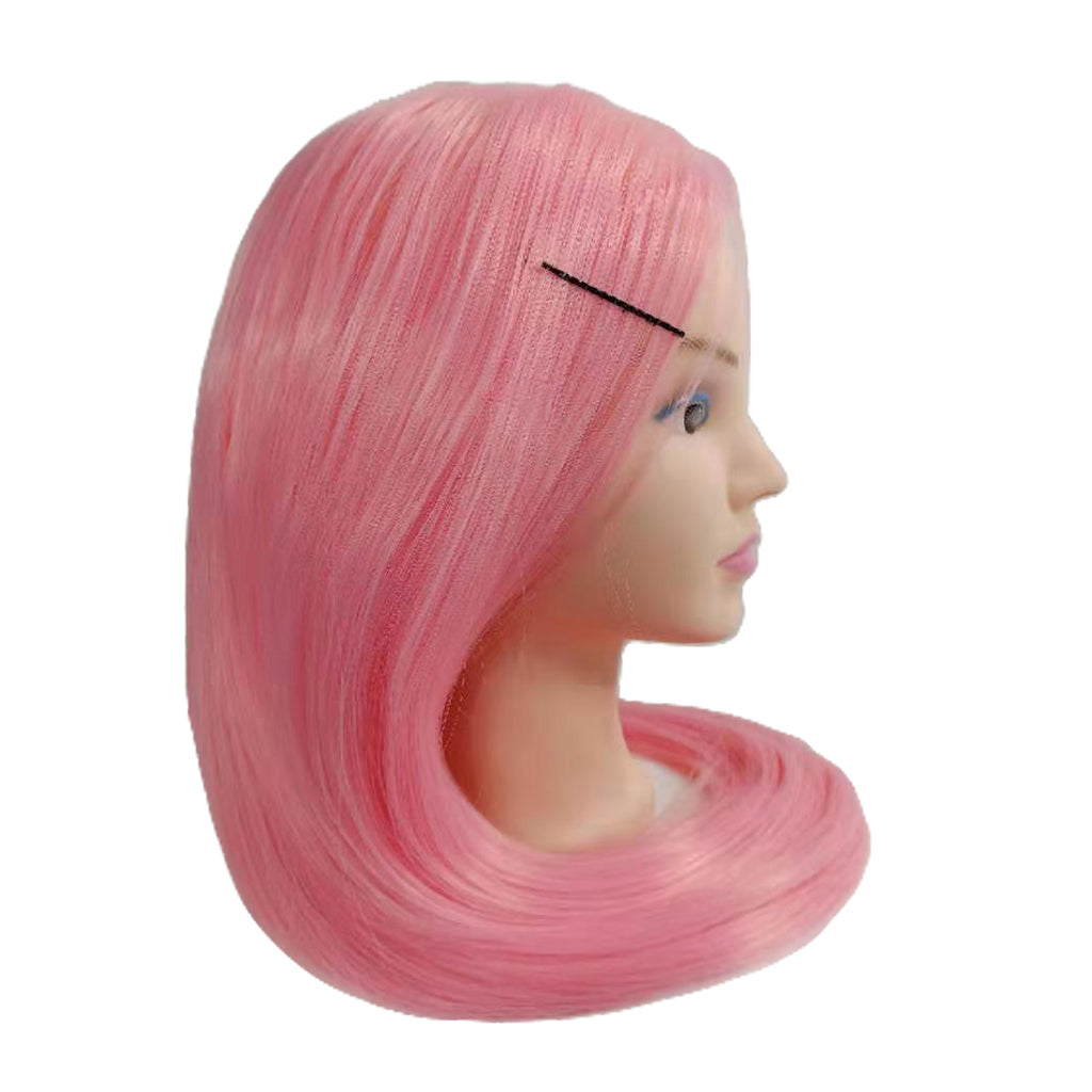 Washable Hair Styling Mannequin Head Hairdresser Training Manikin Head Pink