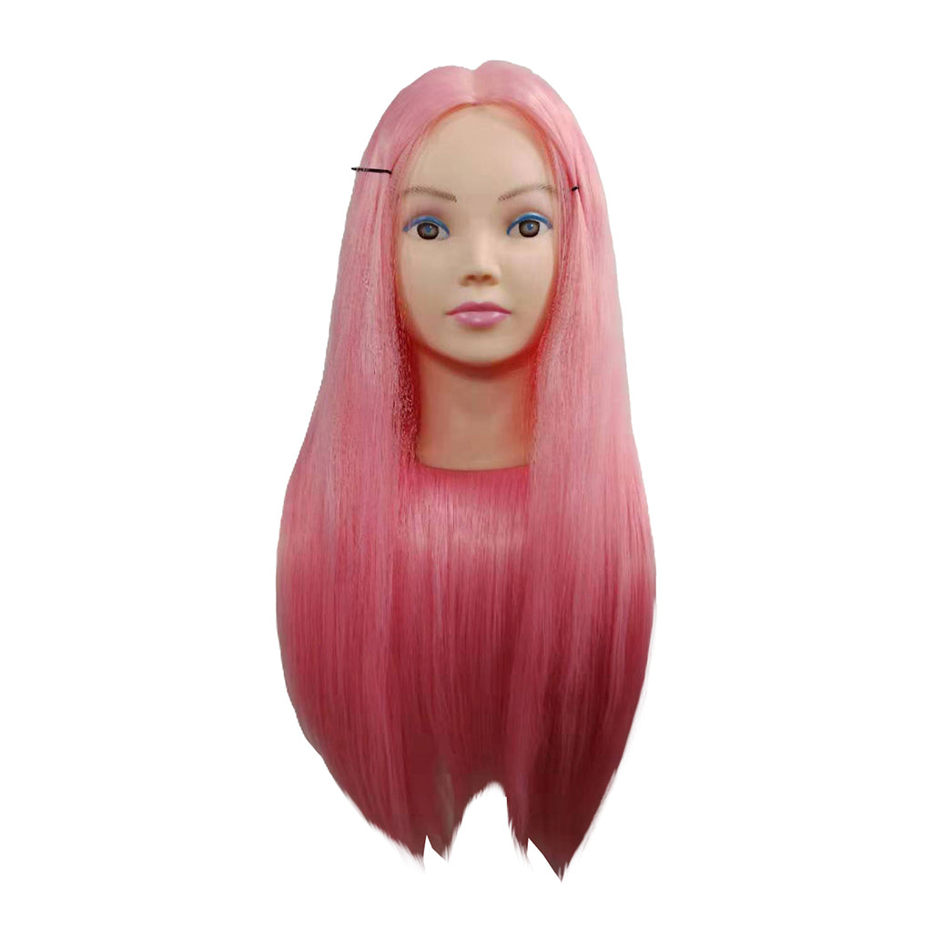 Washable Hair Styling Mannequin Head Hairdresser Training Manikin Head Pink