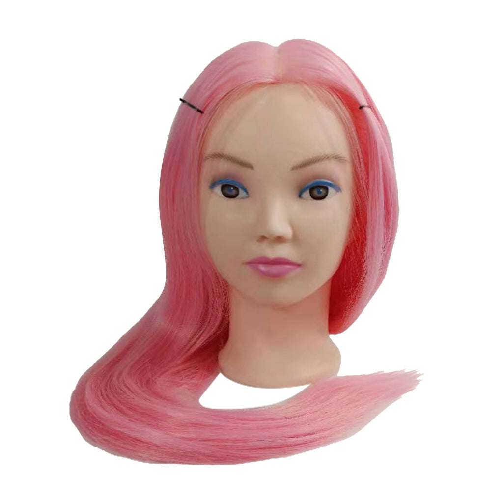 Washable Hair Styling Mannequin Head Hairdresser Training Manikin Head Pink