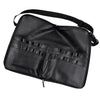 Portable Zippered Makeup Brush Bag/Case with Belt Strap, PU Leather. Black