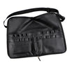 Portable Zippered Makeup Brush Bag/Case with Belt Strap, PU Leather. Black