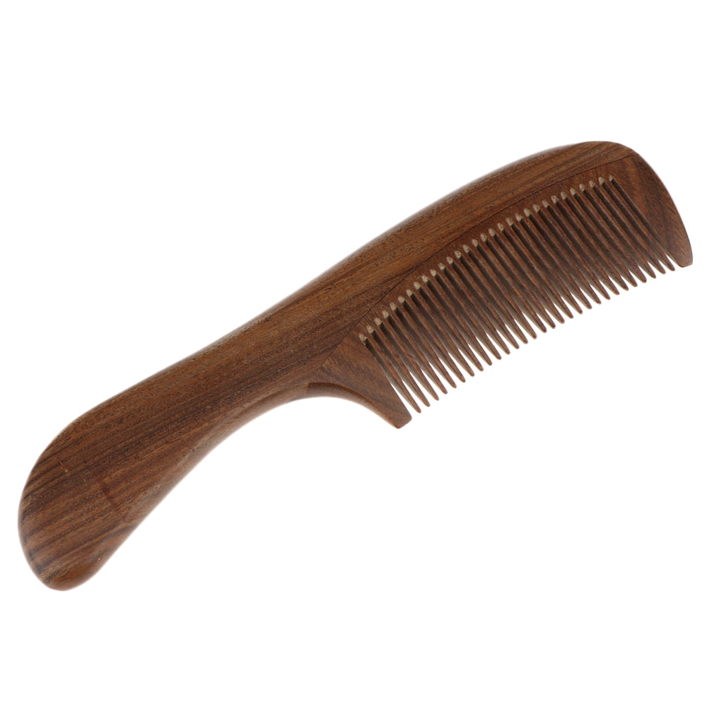 Handcraft Natural Sandalwood Long Fine Tooth Detangler Wood Comb Anti Static