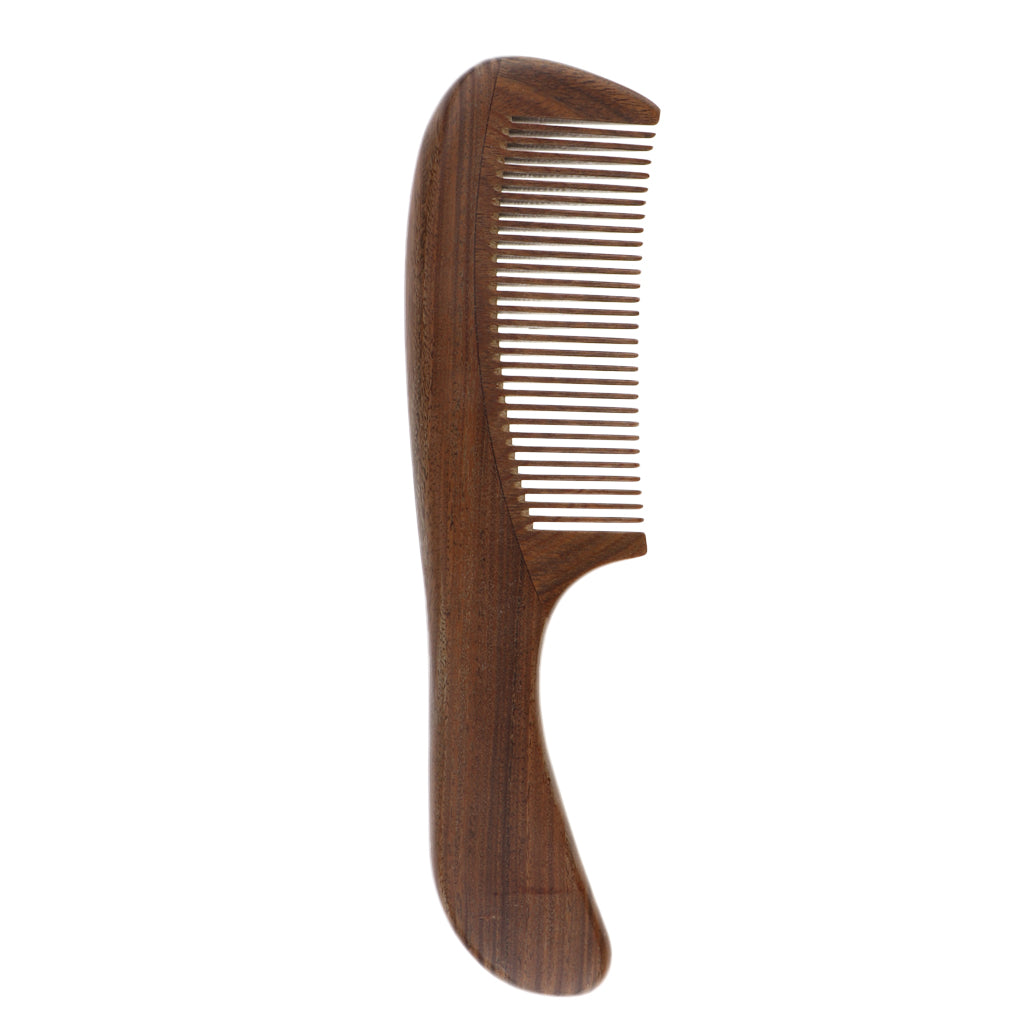 Handcraft Natural Sandalwood Long Fine Tooth Detangler Wood Comb Anti Static