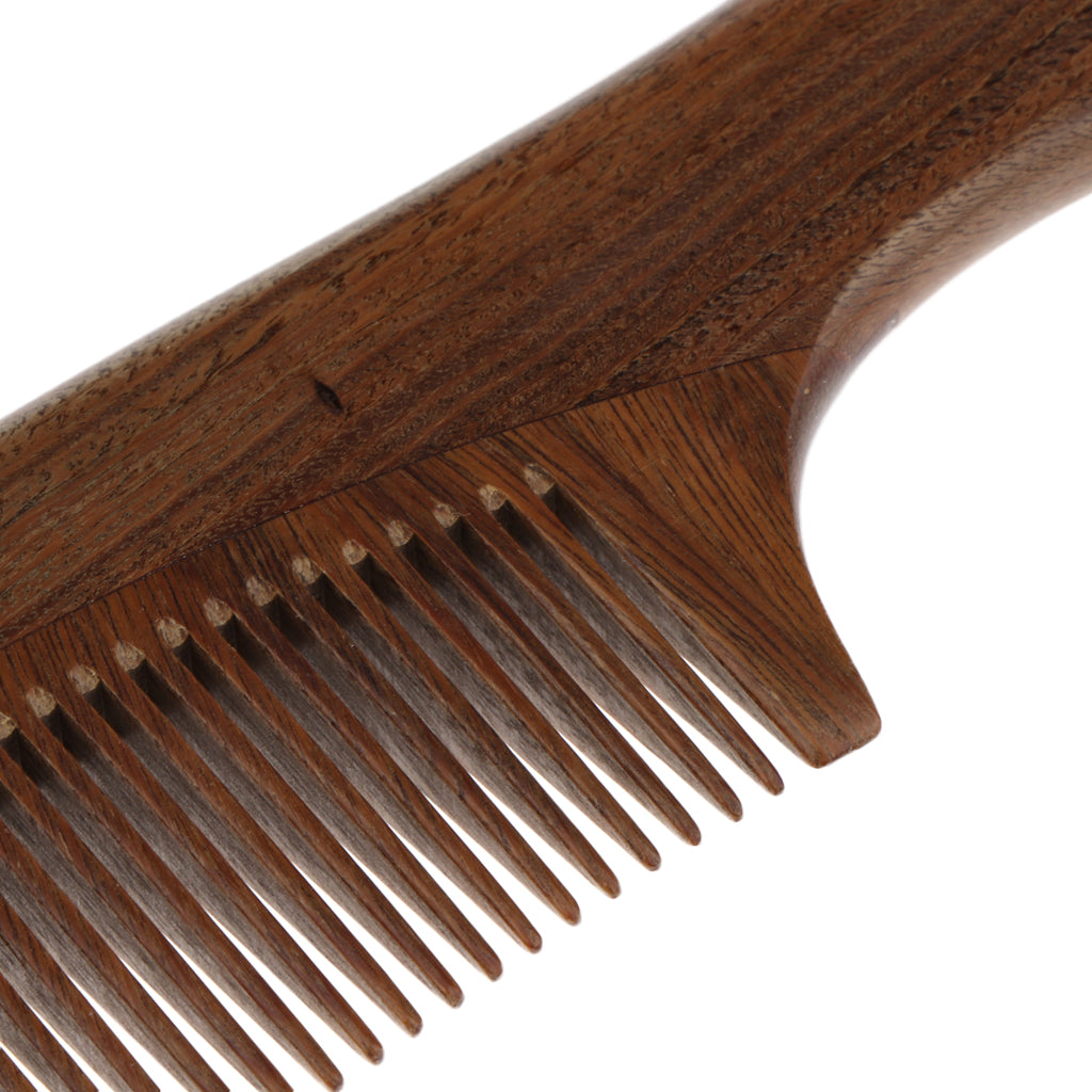 Handcraft Natural Sandalwood Long Fine Tooth Detangler Wood Comb Anti Static