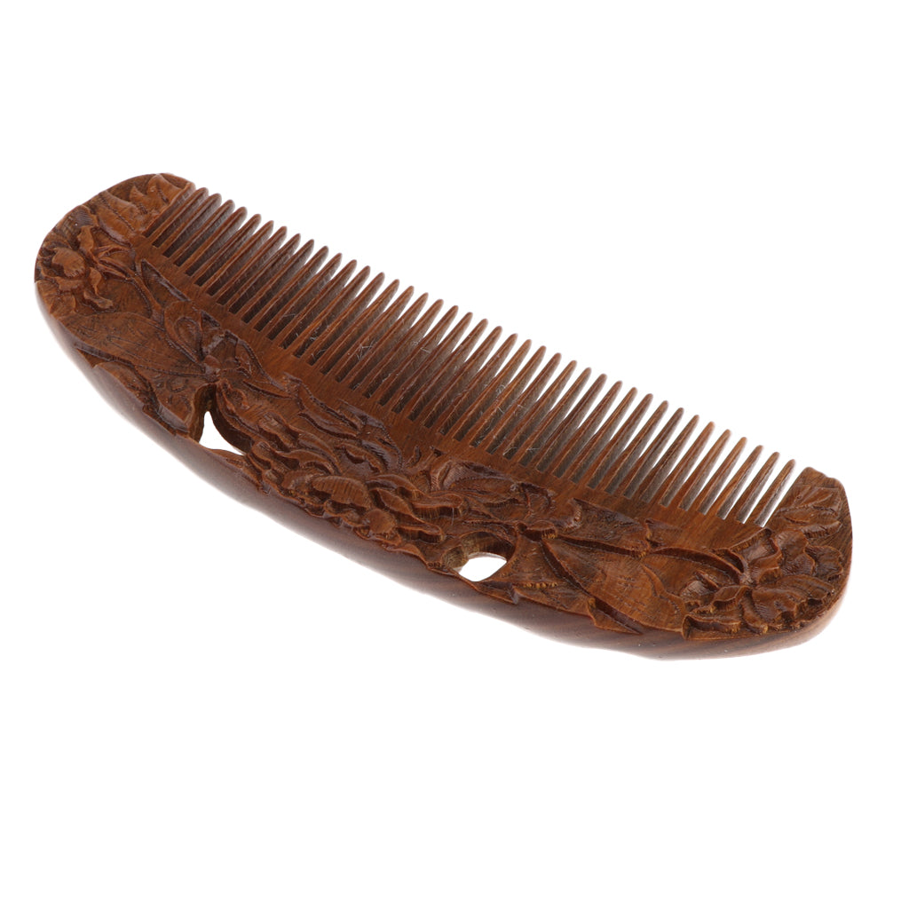 Handmade Polishing Natural Wooden Scalp Massage Detangling Comb Brush L165