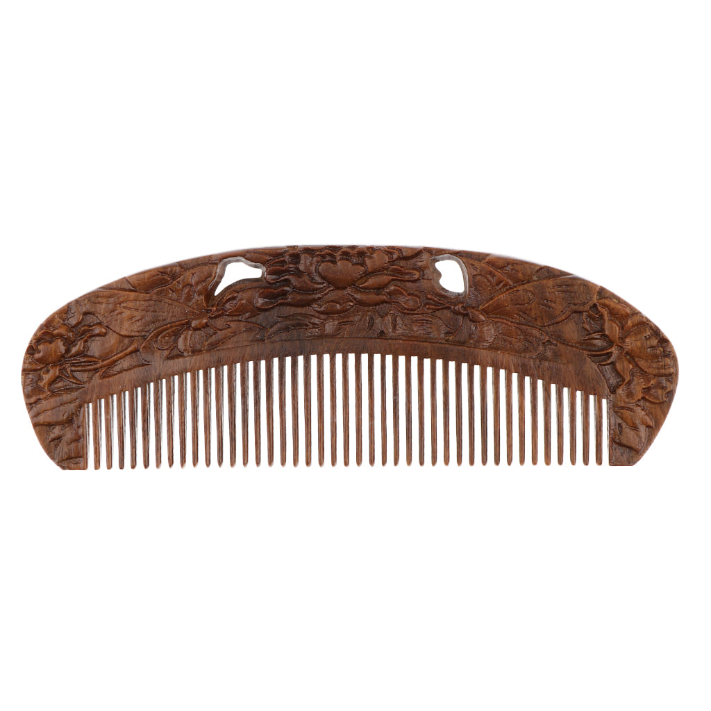 Handmade Polishing Natural Wooden Scalp Massage Detangling Comb Brush L165