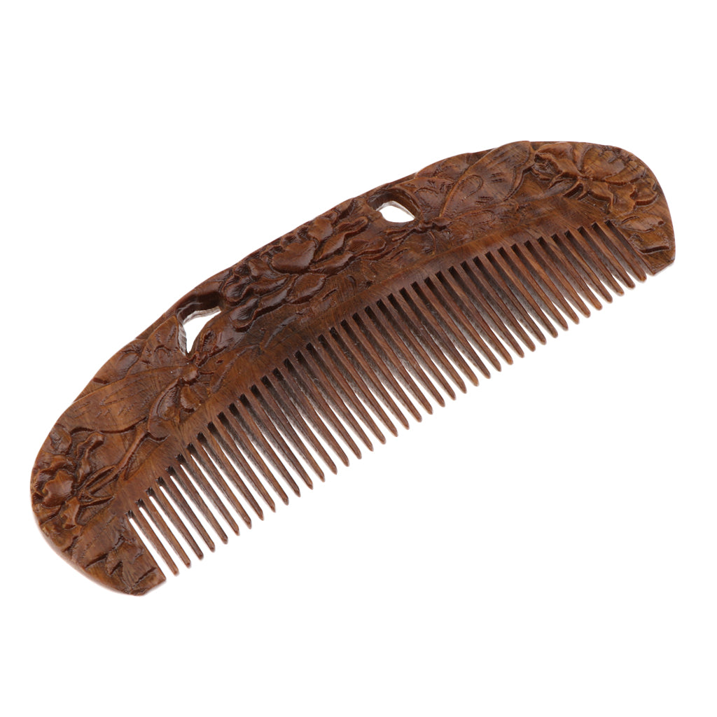 Handmade Polishing Natural Wooden Scalp Massage Detangling Comb Brush L165