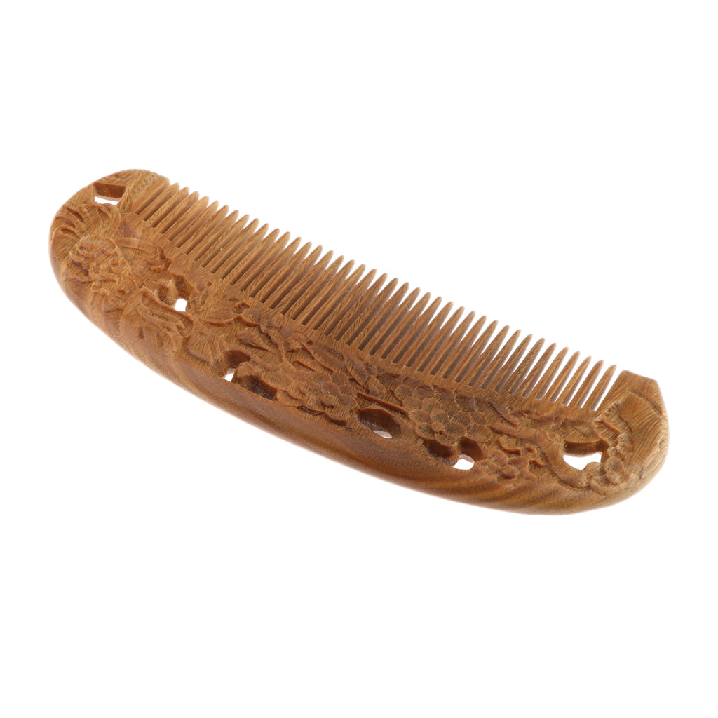 Handmade Polishing Natural Wooden Scalp Massage Detangling Comb Brush L161