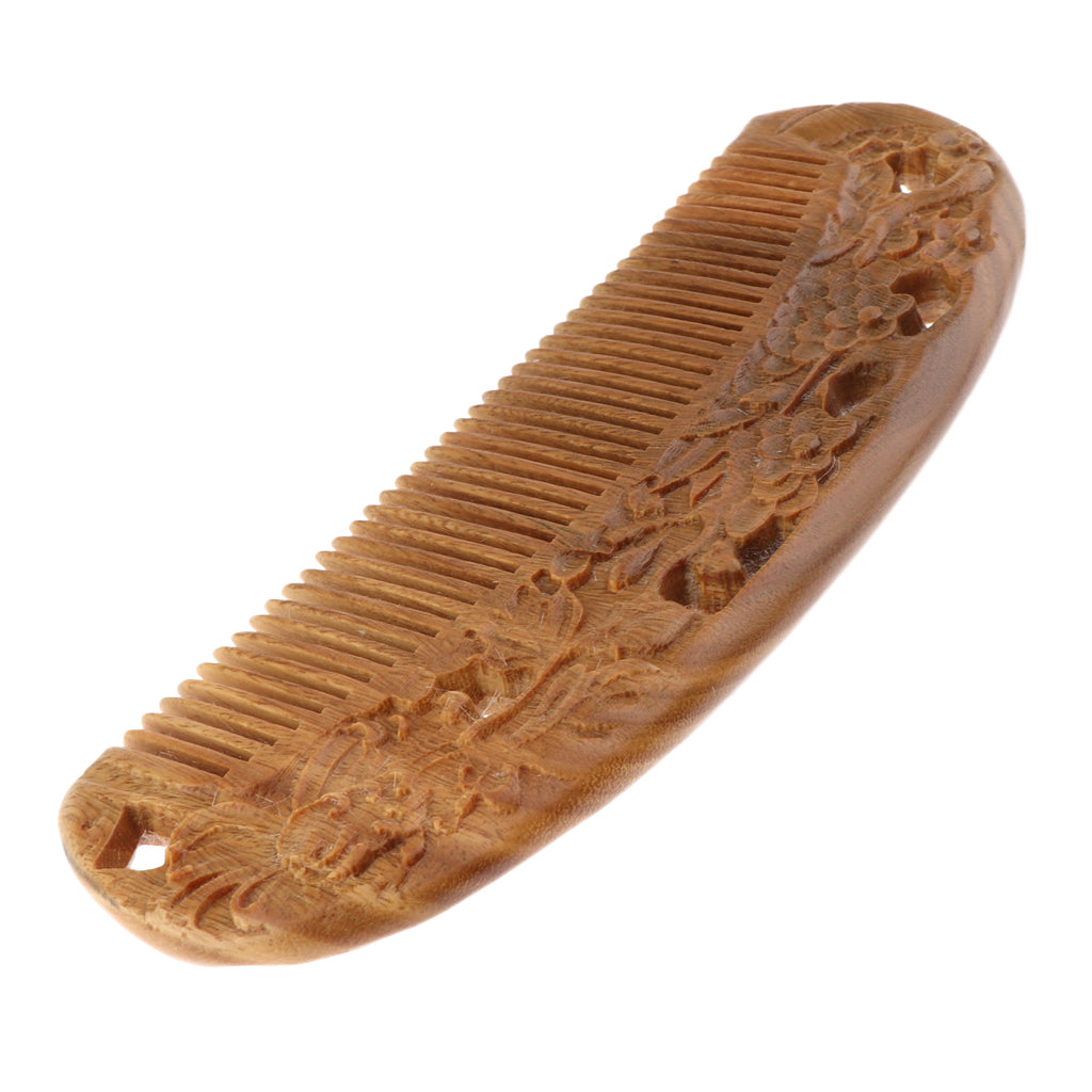 Handmade Polishing Natural Wooden Scalp Massage Detangling Comb Brush L161