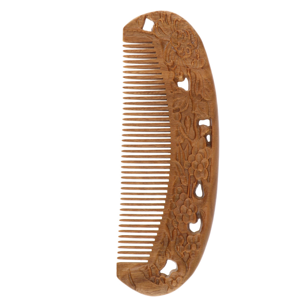 Handmade Polishing Natural Wooden Scalp Massage Detangling Comb Brush L161