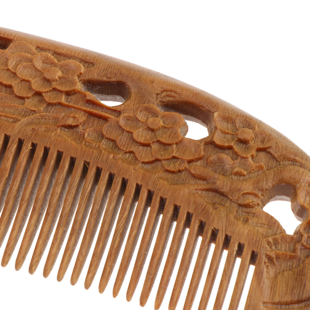 Handmade Polishing Natural Wooden Scalp Massage Detangling Comb Brush L161