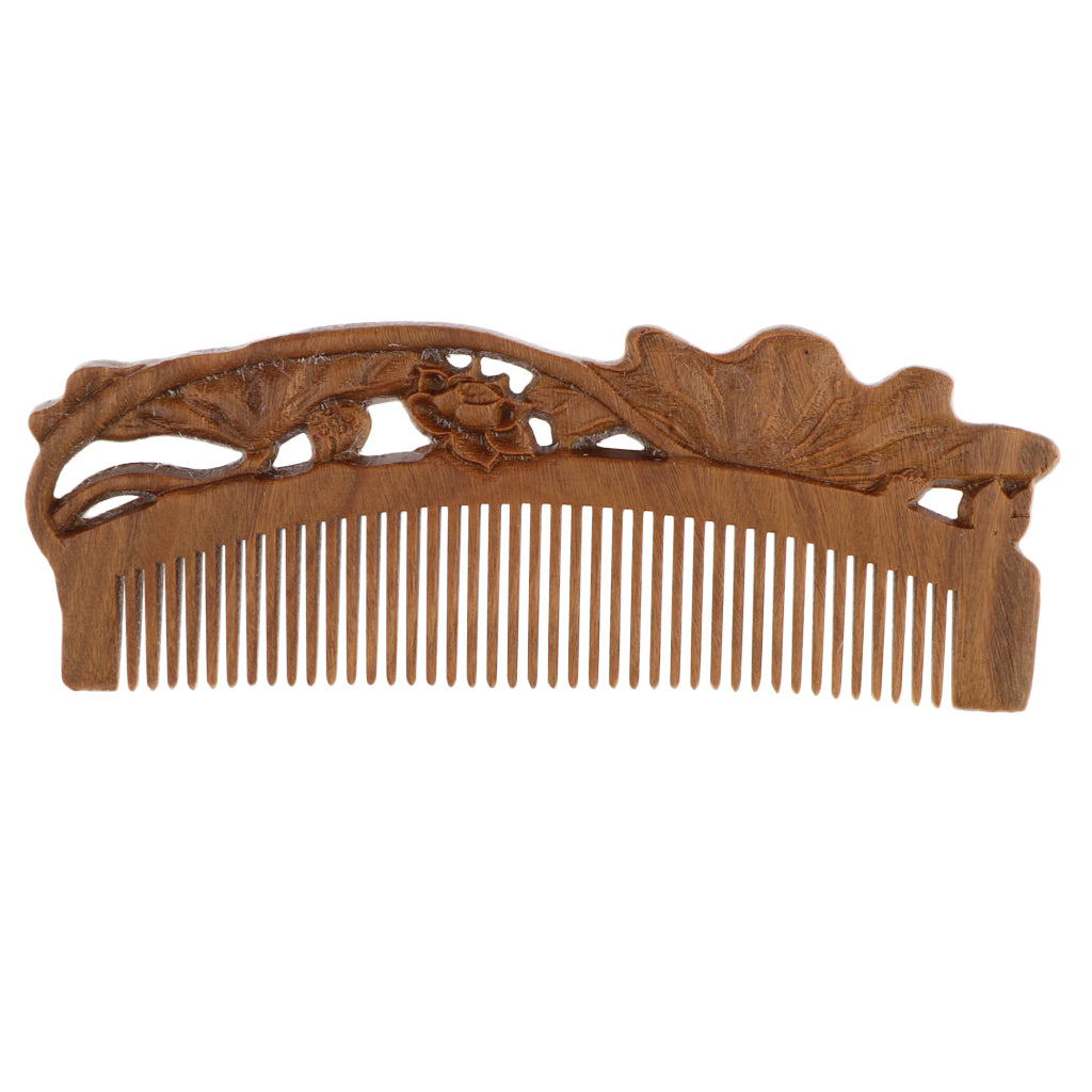 Handmade Polishing Natural Wooden Scalp Massage Detangling Comb Brush L162