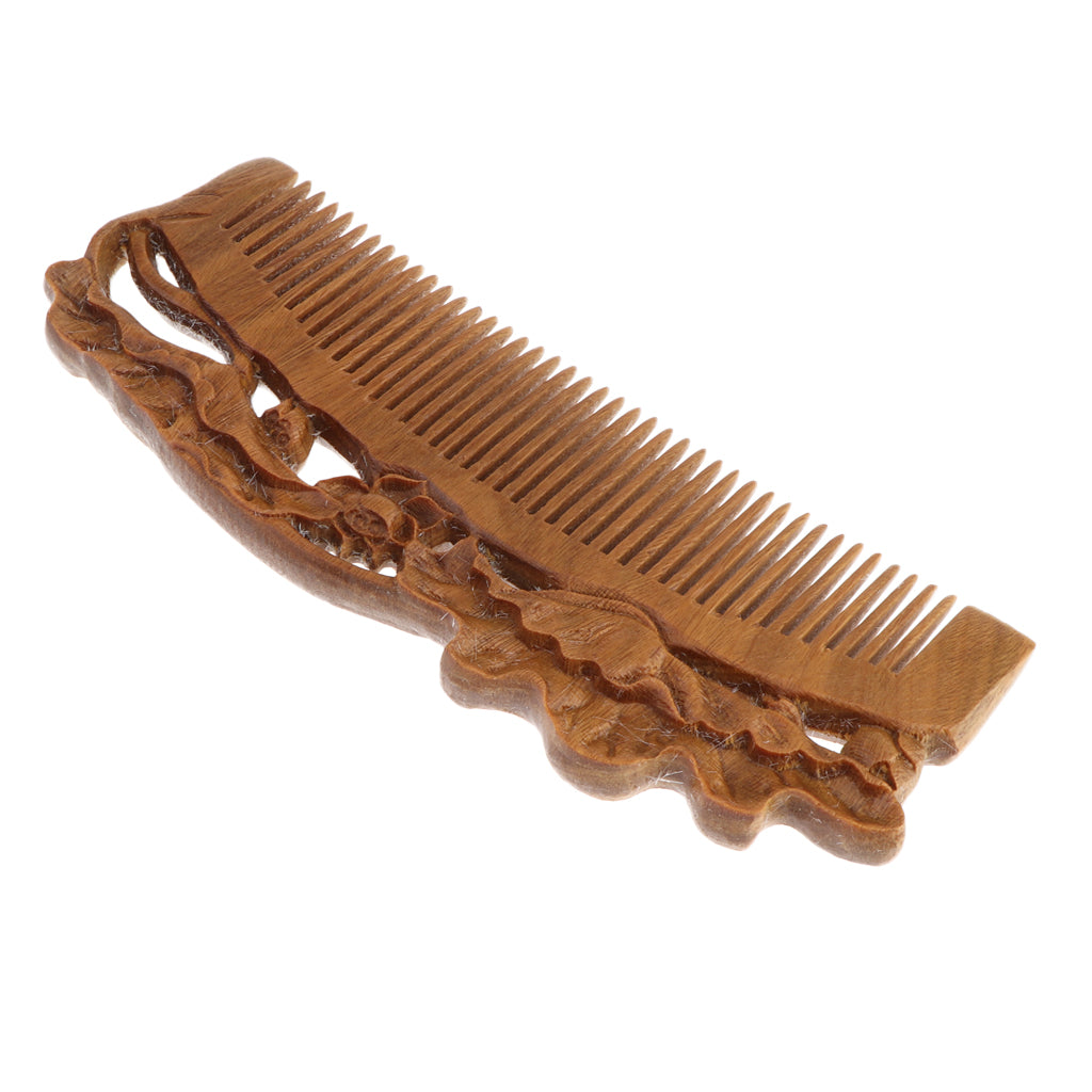 Handmade Polishing Natural Wooden Scalp Massage Detangling Comb Brush L162