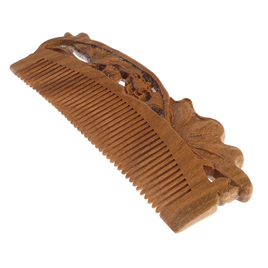 Handmade Polishing Natural Wooden Scalp Massage Detangling Comb Brush L162