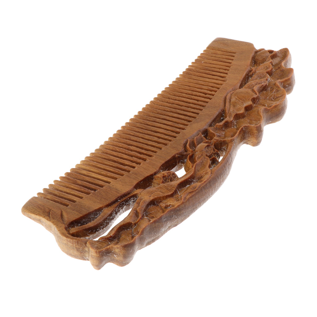 Handmade Polishing Natural Wooden Scalp Massage Detangling Comb Brush L162