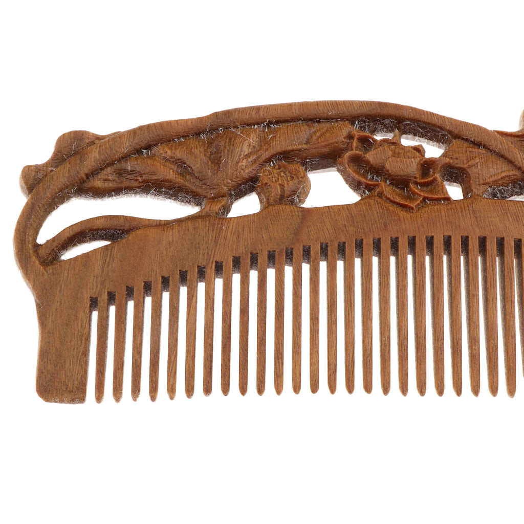 Handmade Polishing Natural Wooden Scalp Massage Detangling Comb Brush L162