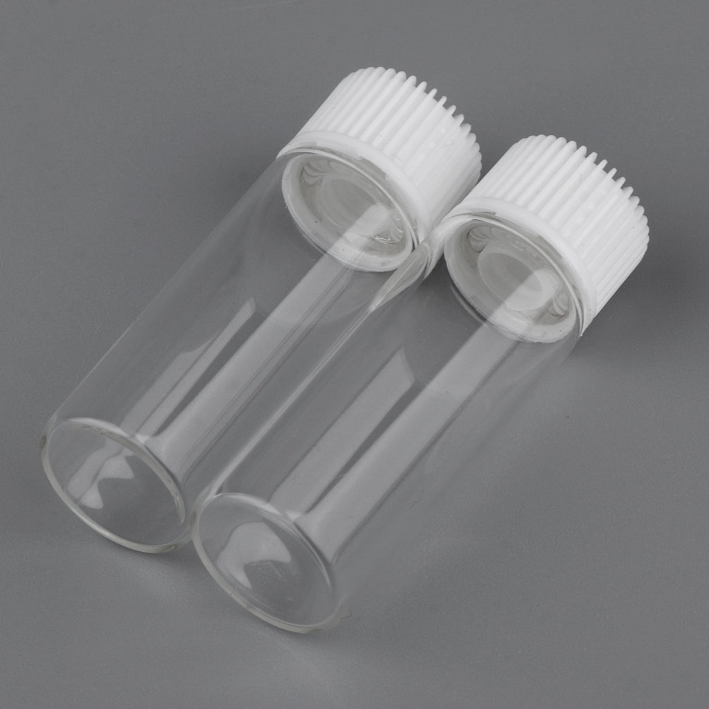 20x5ML Mini Empty Essential Oil Sample Bottles w/ Screw Caps Clear+White Cap