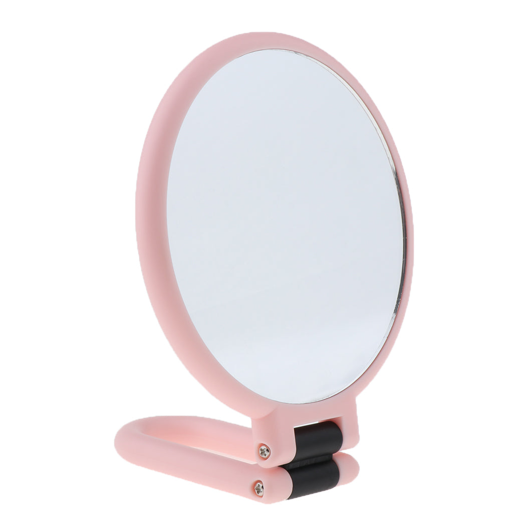 Portable Double Sided Round Handheld Magnifying Makeup Mirror 3X Magnify