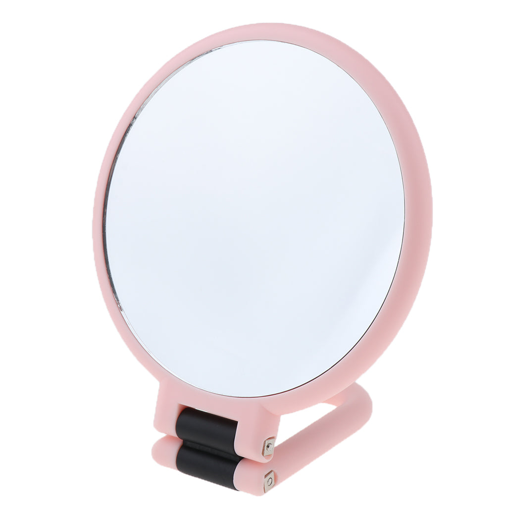 Portable Double Sided Round Handheld Magnifying Makeup Mirror 3X Magnify