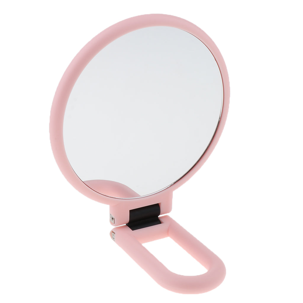 Portable Double Sided Round Handheld Magnifying Makeup Mirror 3X Magnify